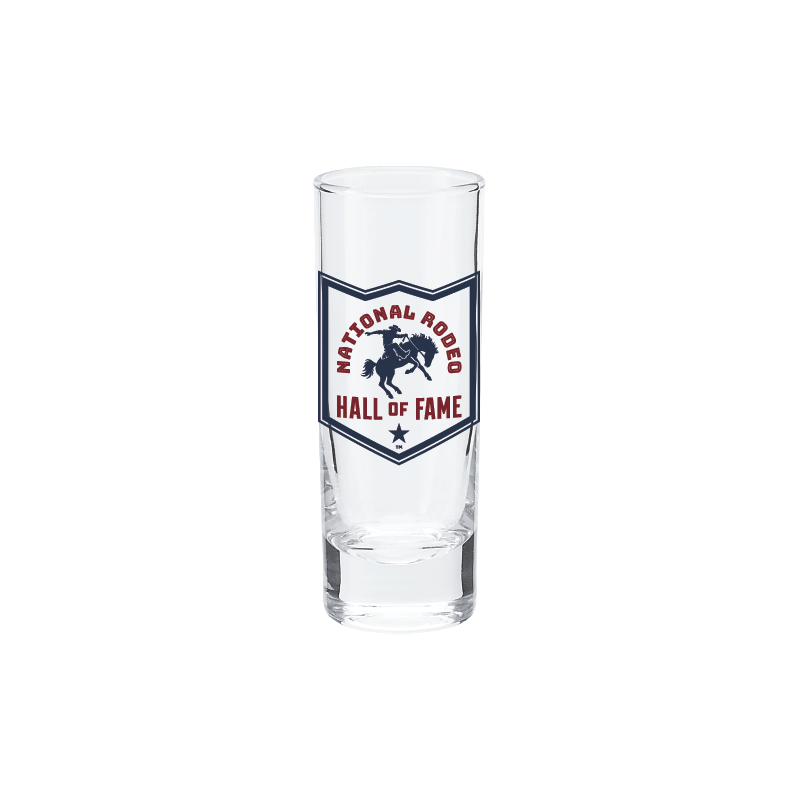 National Rodeo Hall of Fame Logo Shooter Glass