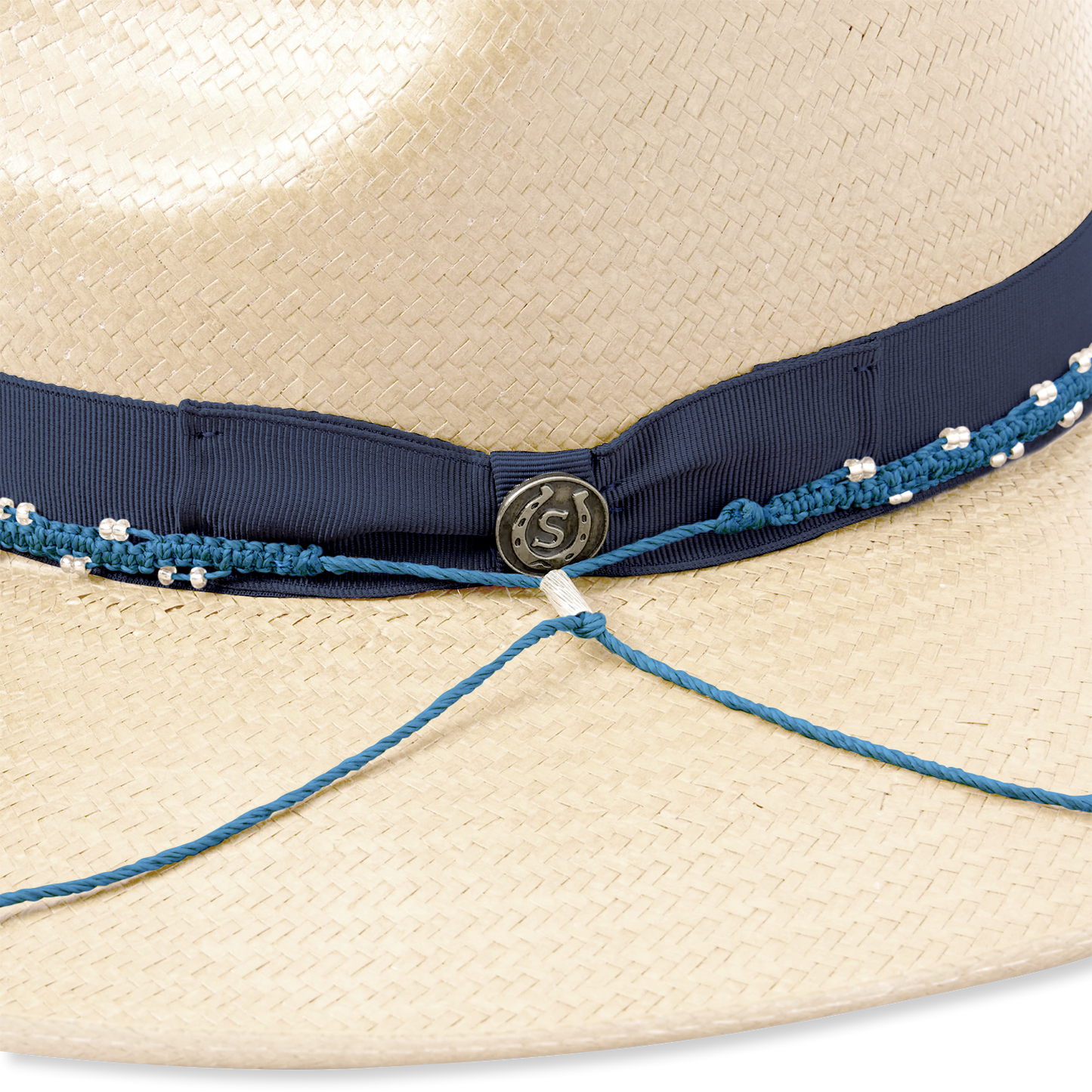 Stetson Outlier Straw Hat with Denim Band - Natural