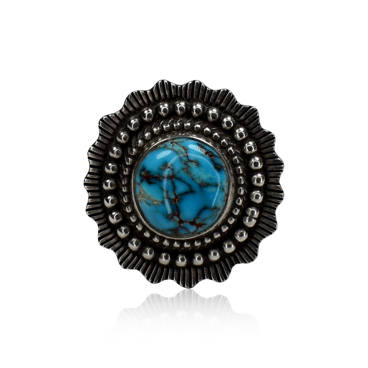 Egyptian Turquoise Ring in Sunray Setting by Chris Billie