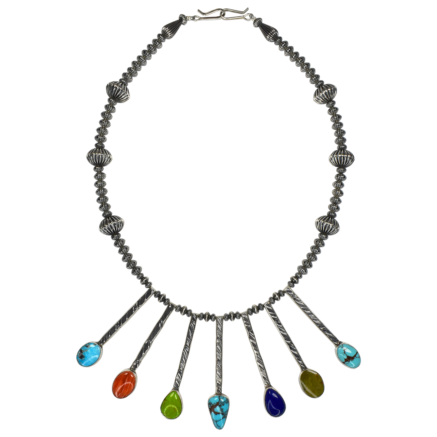 Mary Teller Multi Stone Raindrop Pillow Bead Necklace