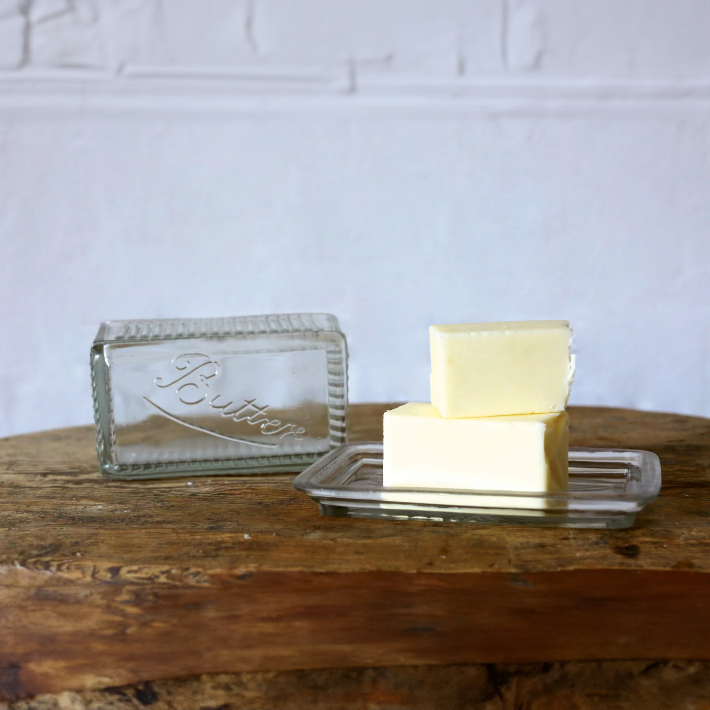 Pressed Glass Butter Dish