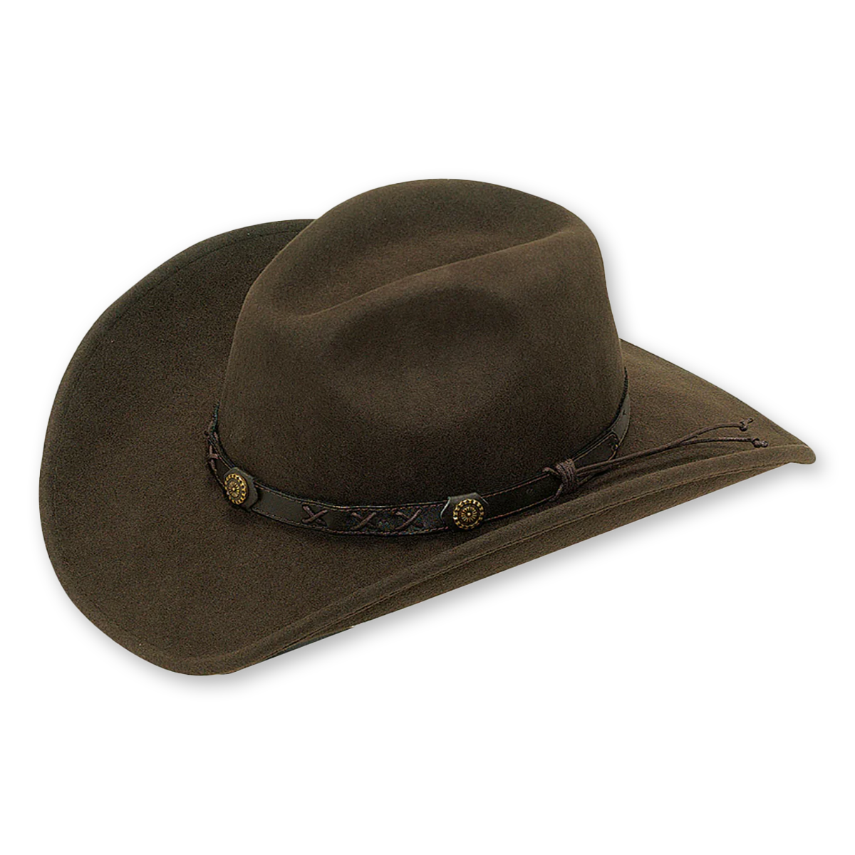 Crushable Black Felt Concho Western Cowboy Hat - S