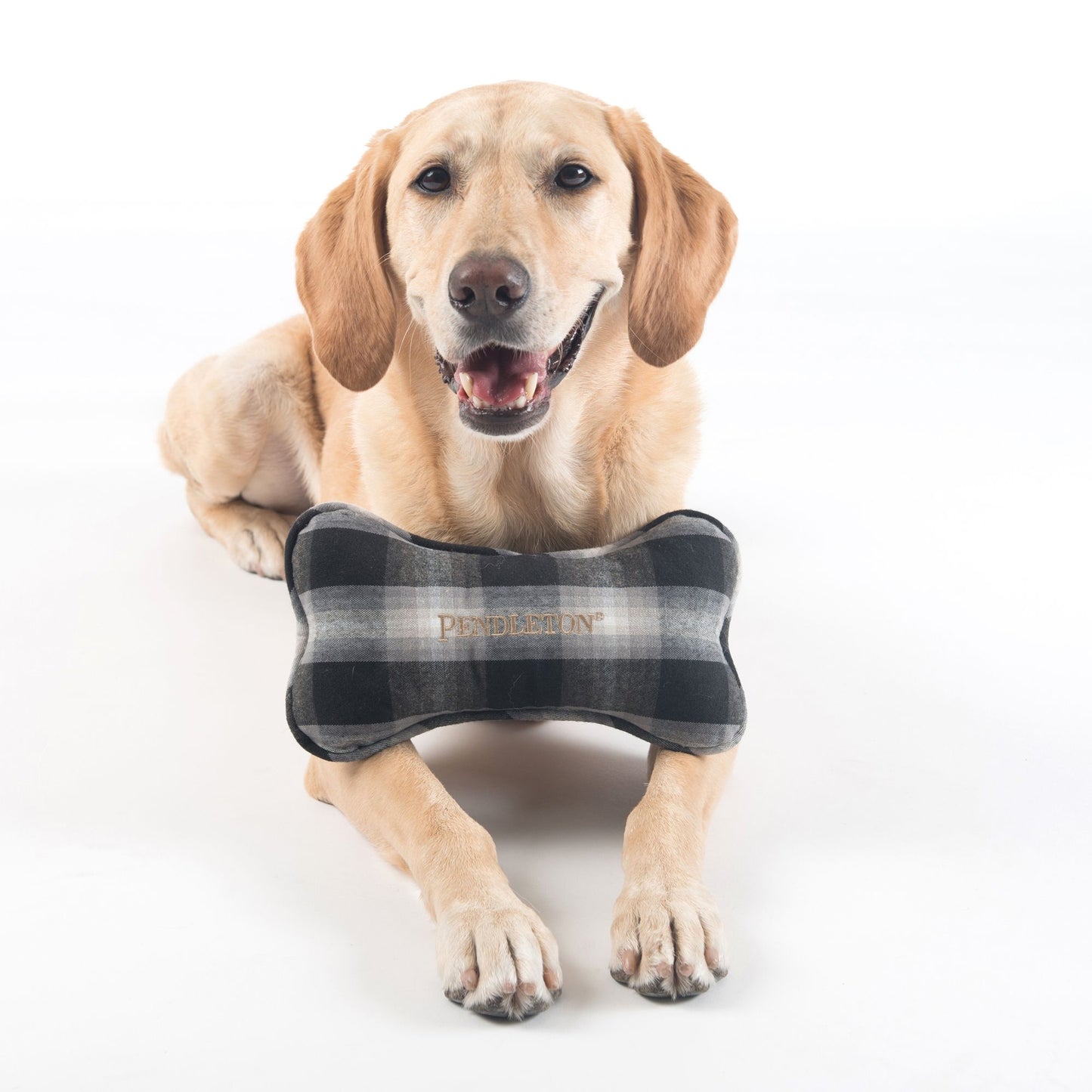 Pendleton Pet Plaid Bone Toy - Charcoal Ombre