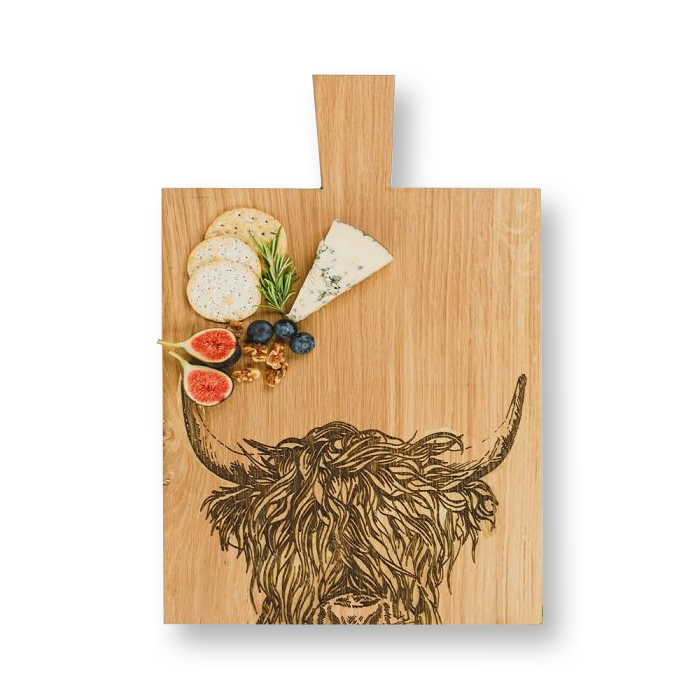 Highland Cow Oak Serving Paddle