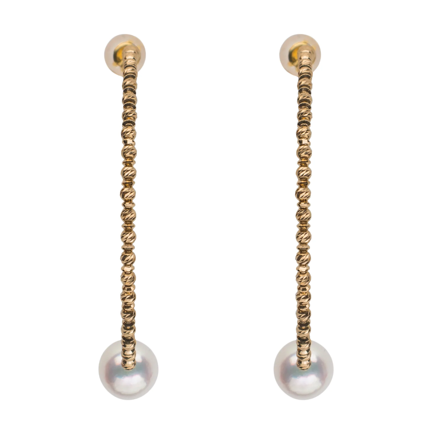 Akoya Pearl Sparkle Bangle Hoop Earrings