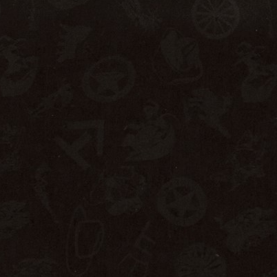 Black Cowboy Logo Jacquard Silk Wild Rag