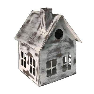 Metal School Bird House - Sugar Cookie