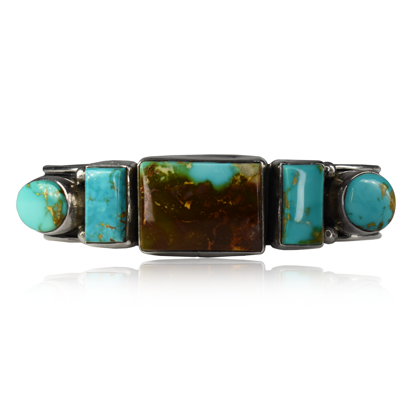 Five Stone Pilot Mountain Turquoise Cuff by Albert Jake