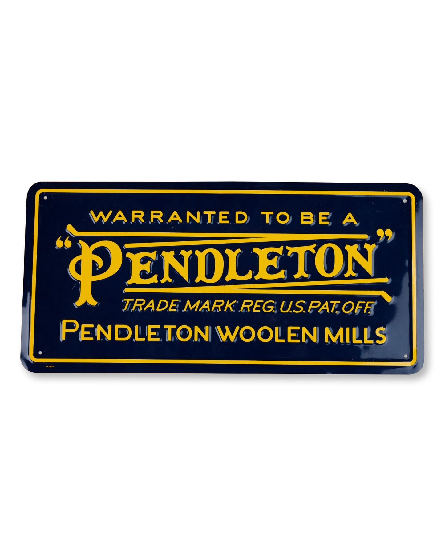 Pendleton Vintage Logo Stamped Metal Wall Sign