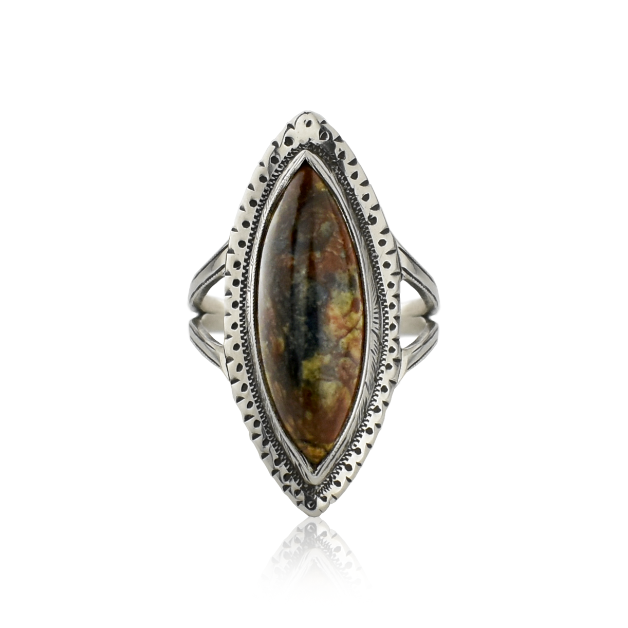 Dark Royston Turquoise Sun Ray Ring