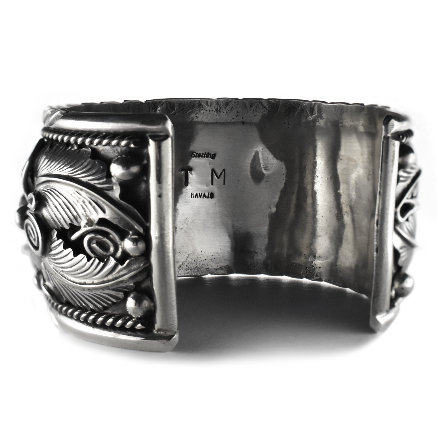 Turquoise Mountain Feathers & Stars Cuff by Terry Martinez - Rediscovered Vintage