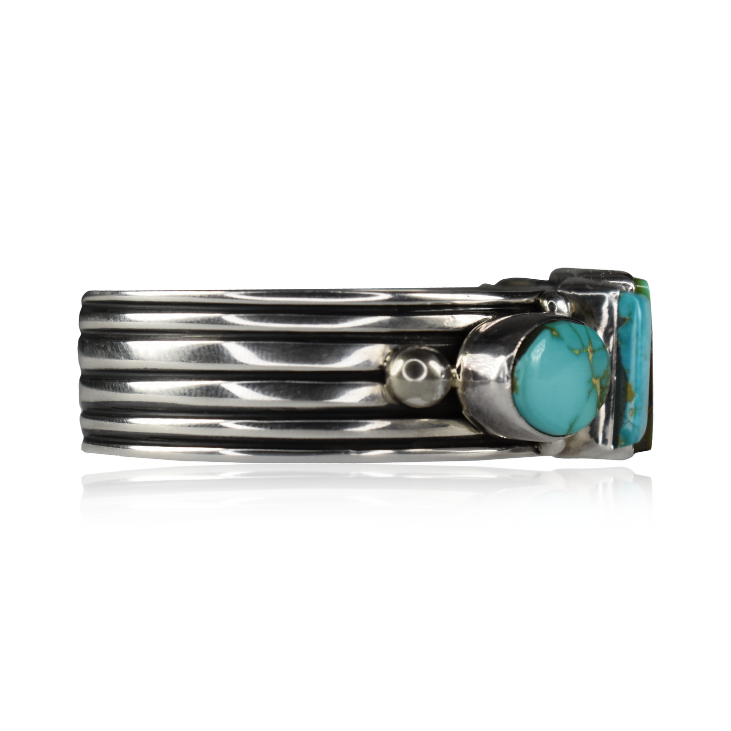 Five Stone Pilot Mountain Turquoise Cuff by Albert Jake