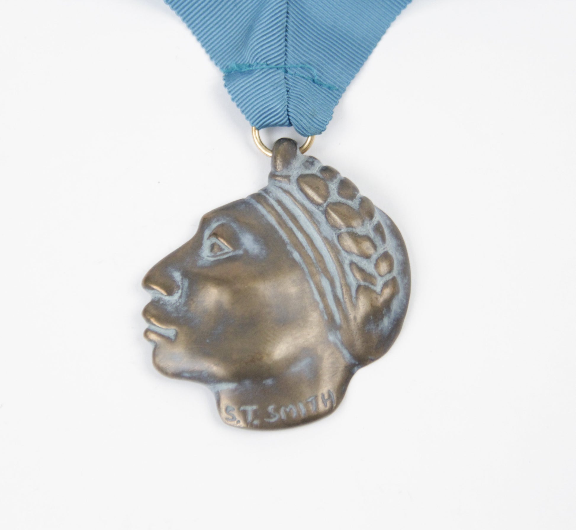 1991 prix de west medallion medal bronze shirley thomson-smith sculptor face profile