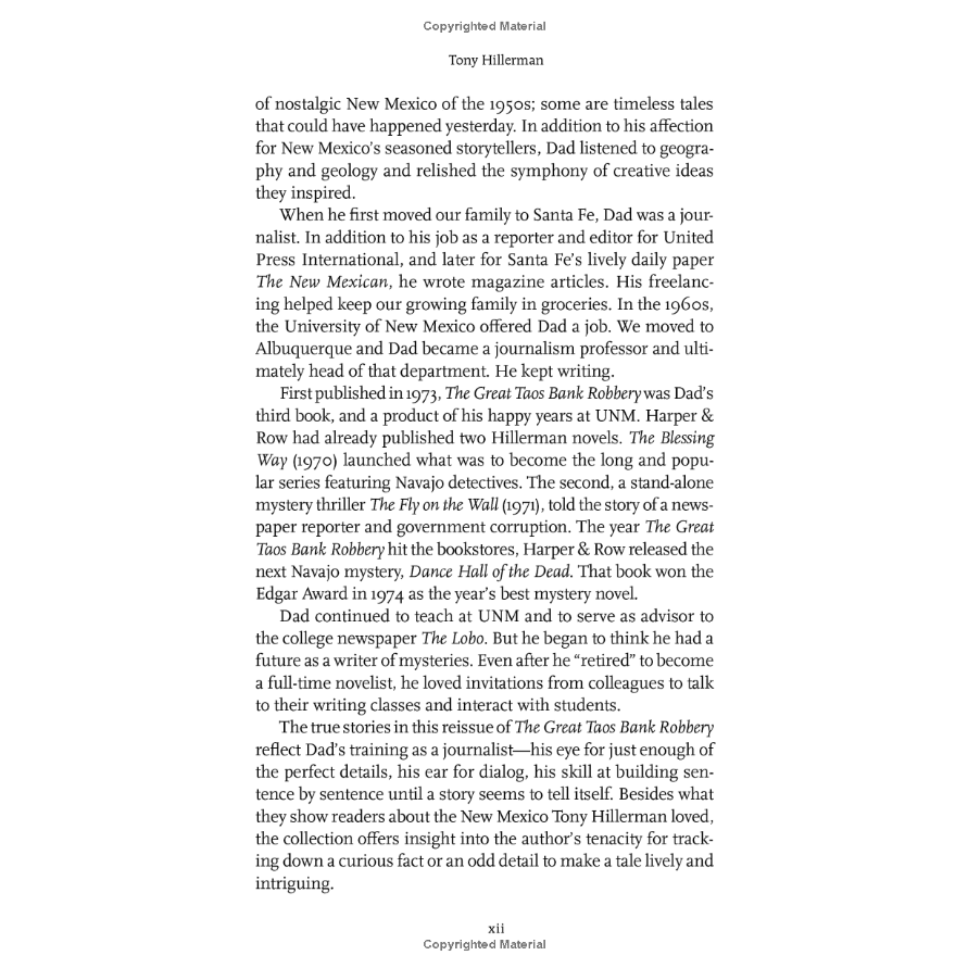 The Great Taos Bank Robbery by Tony Hillerman