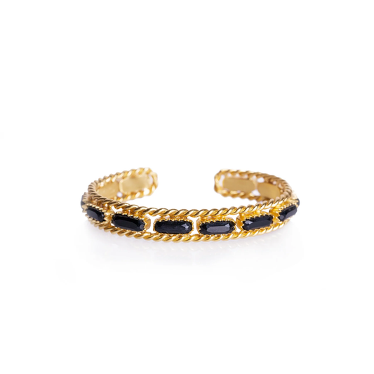 Christina Greene Cable Bangle - Black Onyx