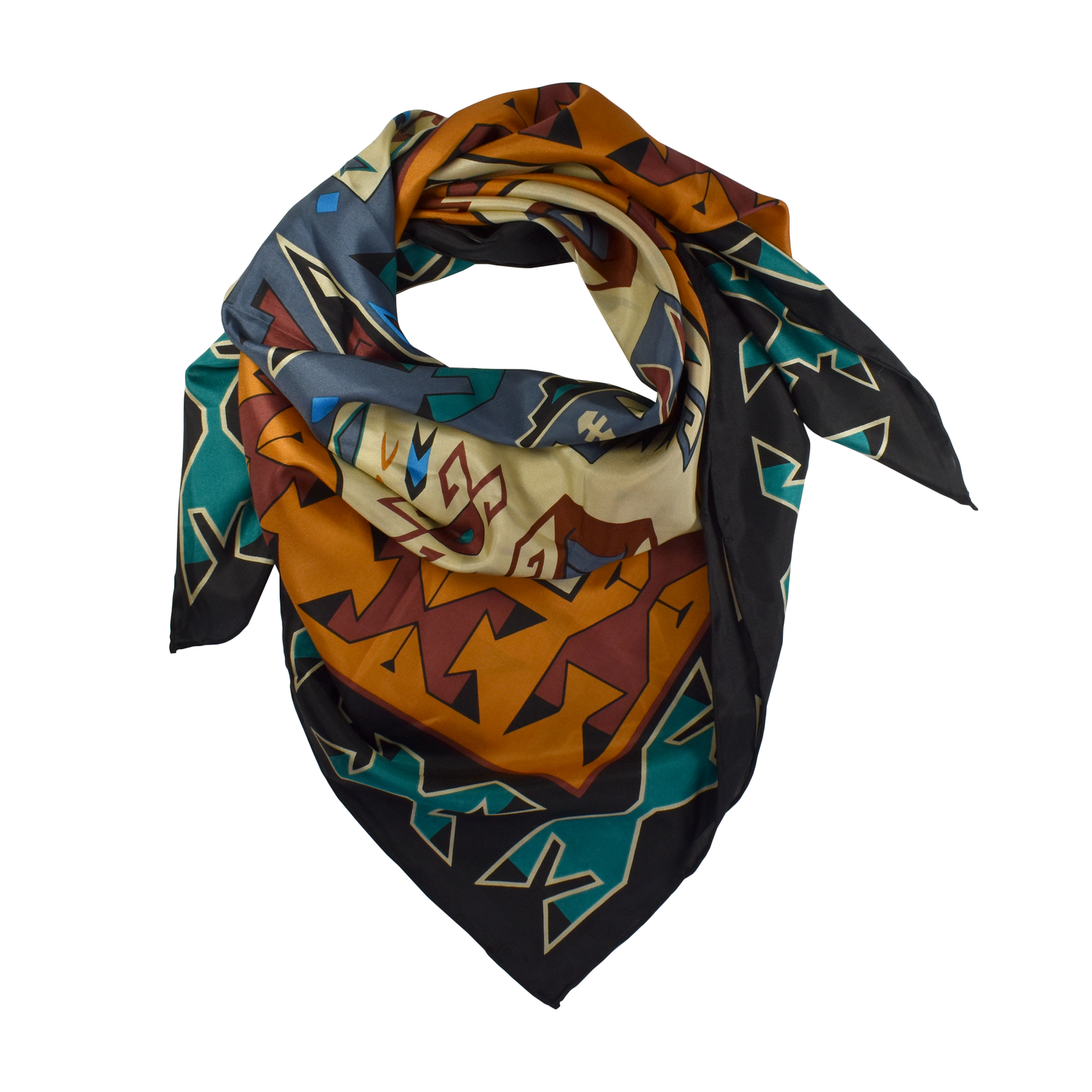 Sandstone Black Southwest #10 Silk Wild Rag - 34.5"