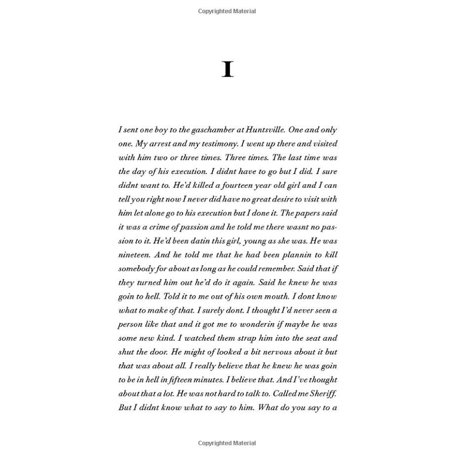 No Country For Old Men by Cormac McCarthy