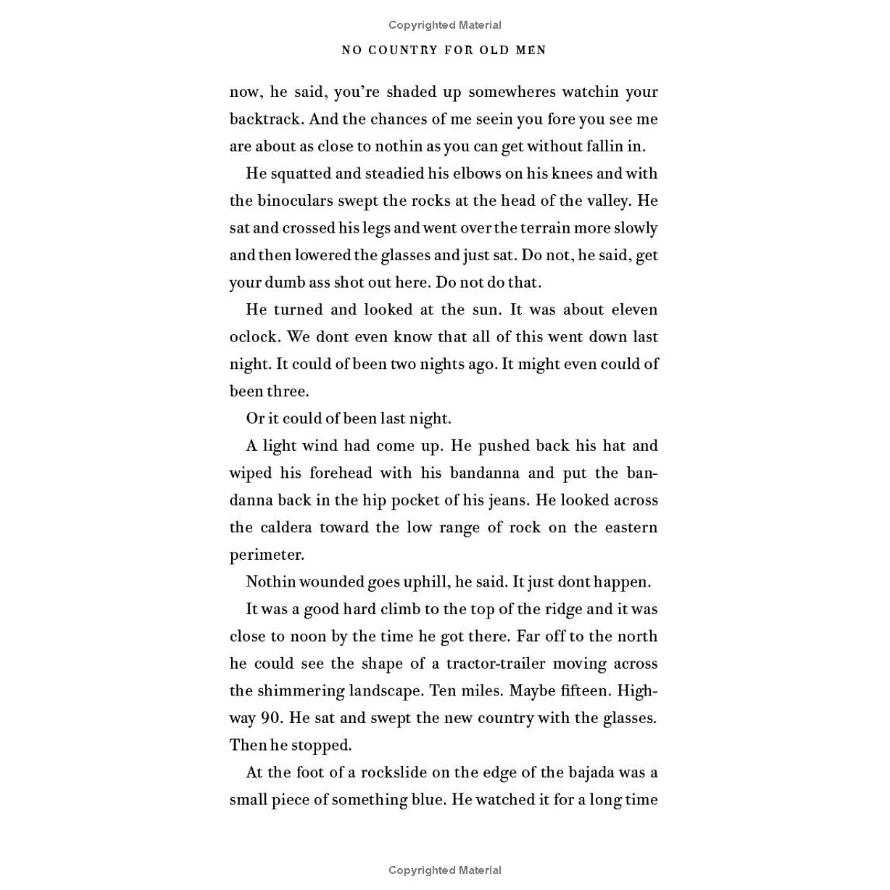 No Country For Old Men by Cormac McCarthy