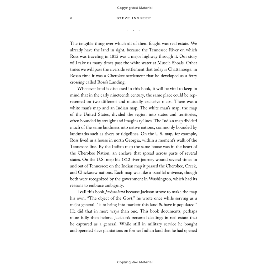 Jacksonland: President Andrew Jackson, Cherokee Chief John Ross, and a Great American Land Grab (SC) by Steve Inskeep