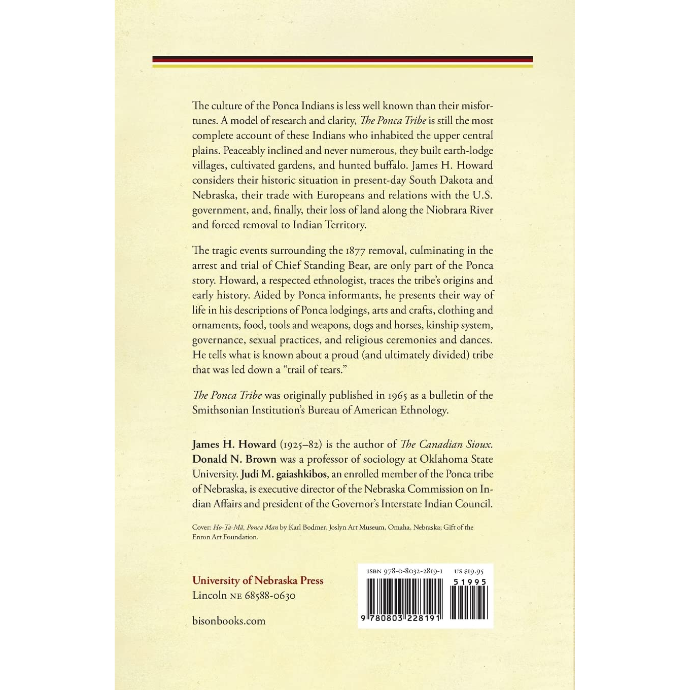 The Ponca Tribe by James H. Howard