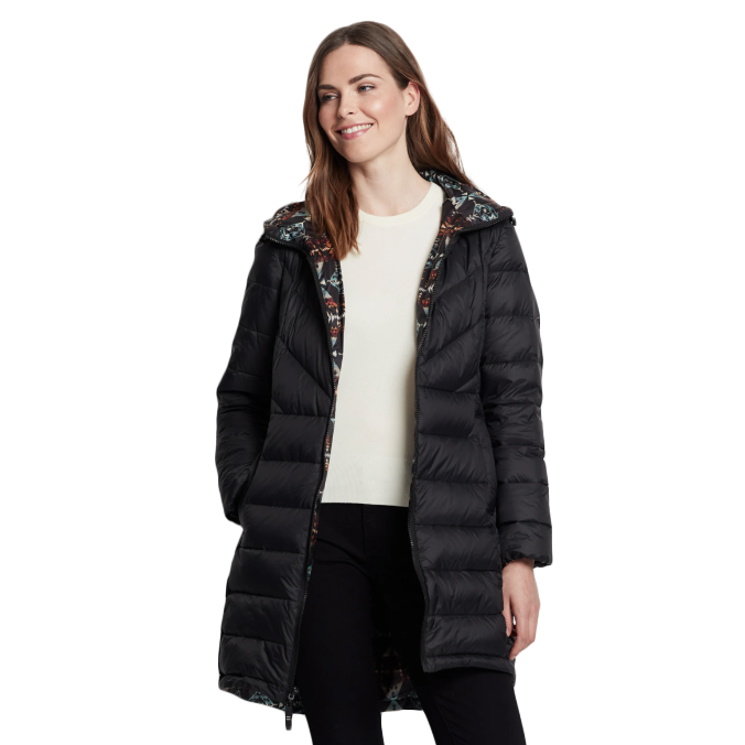 Pendleton Women's Long Packable Reversible Anorak - Diamond Peak Blue/Black