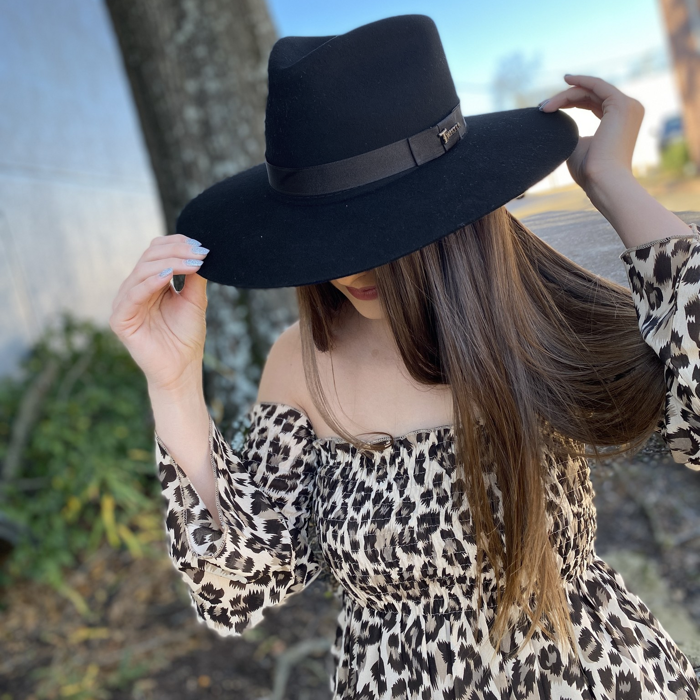 Women's Pinch Front Western Felt Hat - Black