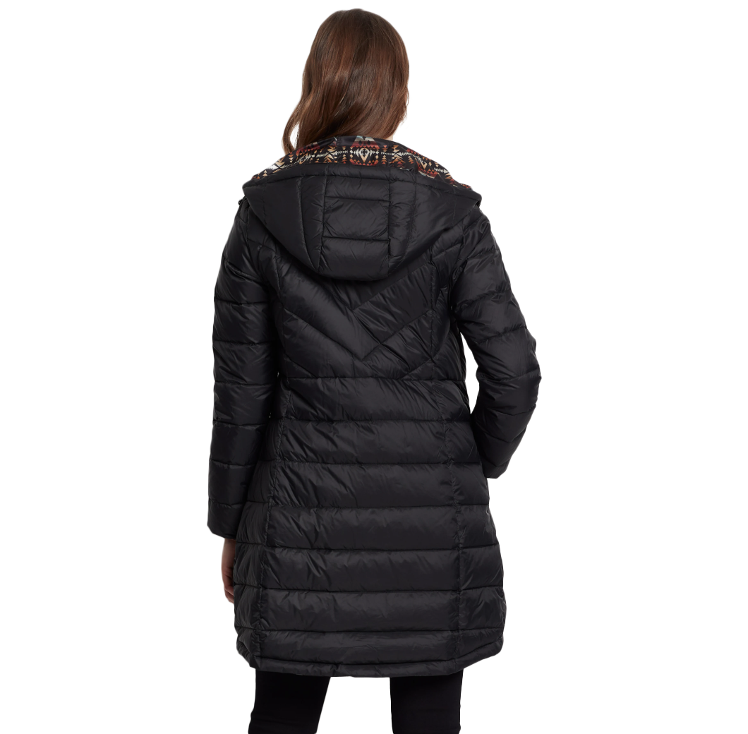 Pendleton Women's Long Packable Reversible Anorak - Diamond Peak Blue/Black