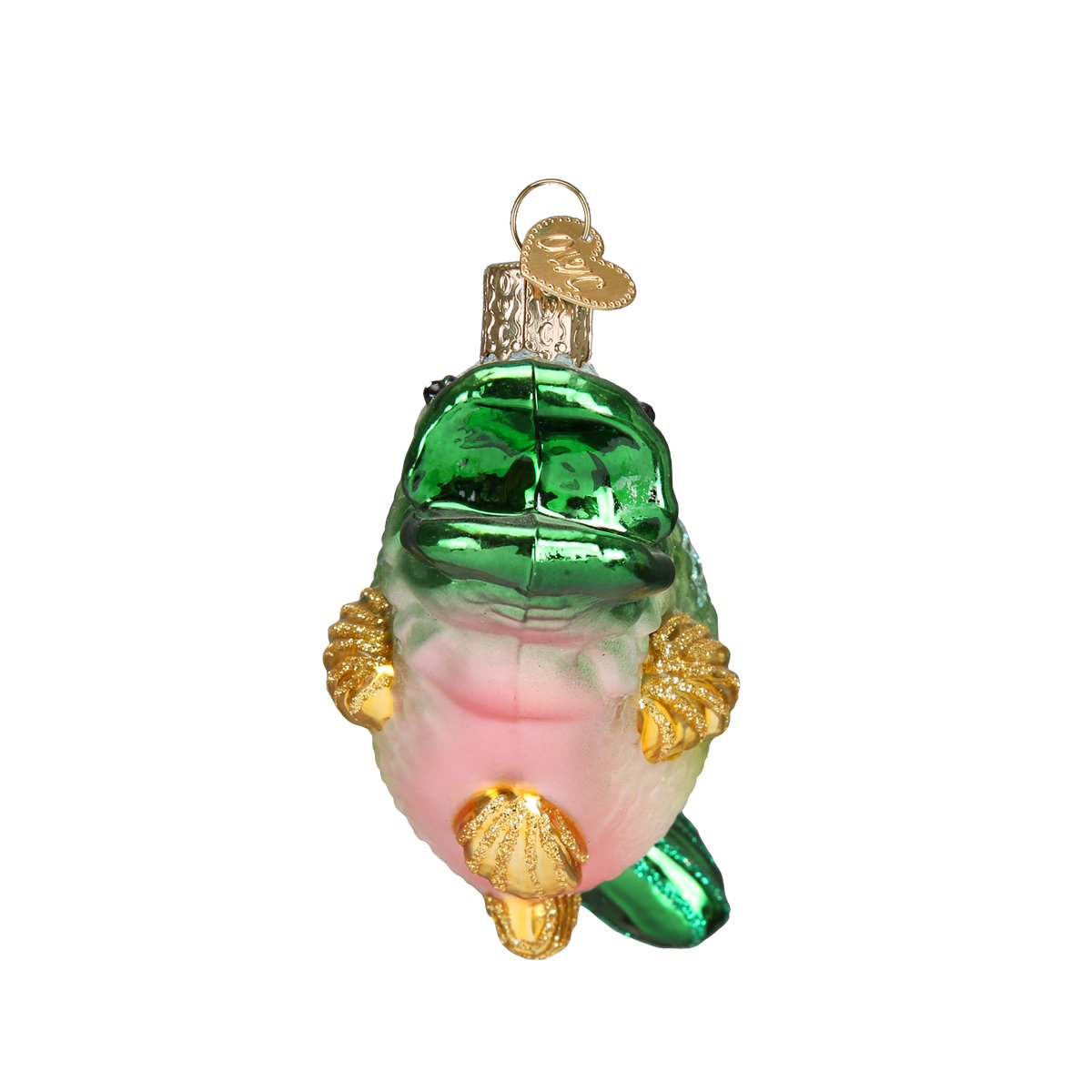 largemouth bass fish ornament glass christmas decoration for the holidays from old world christmas side view