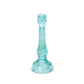 Pressed Glass Turquoise Taper Holder, 12"