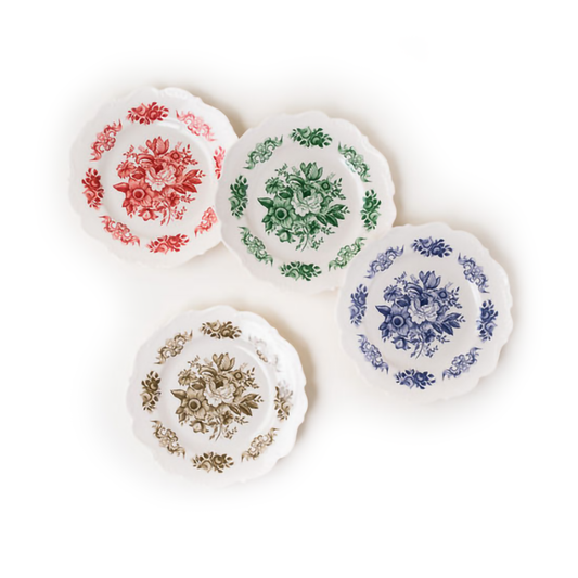 Toile Scalloped Melamine Plate, Set of Four