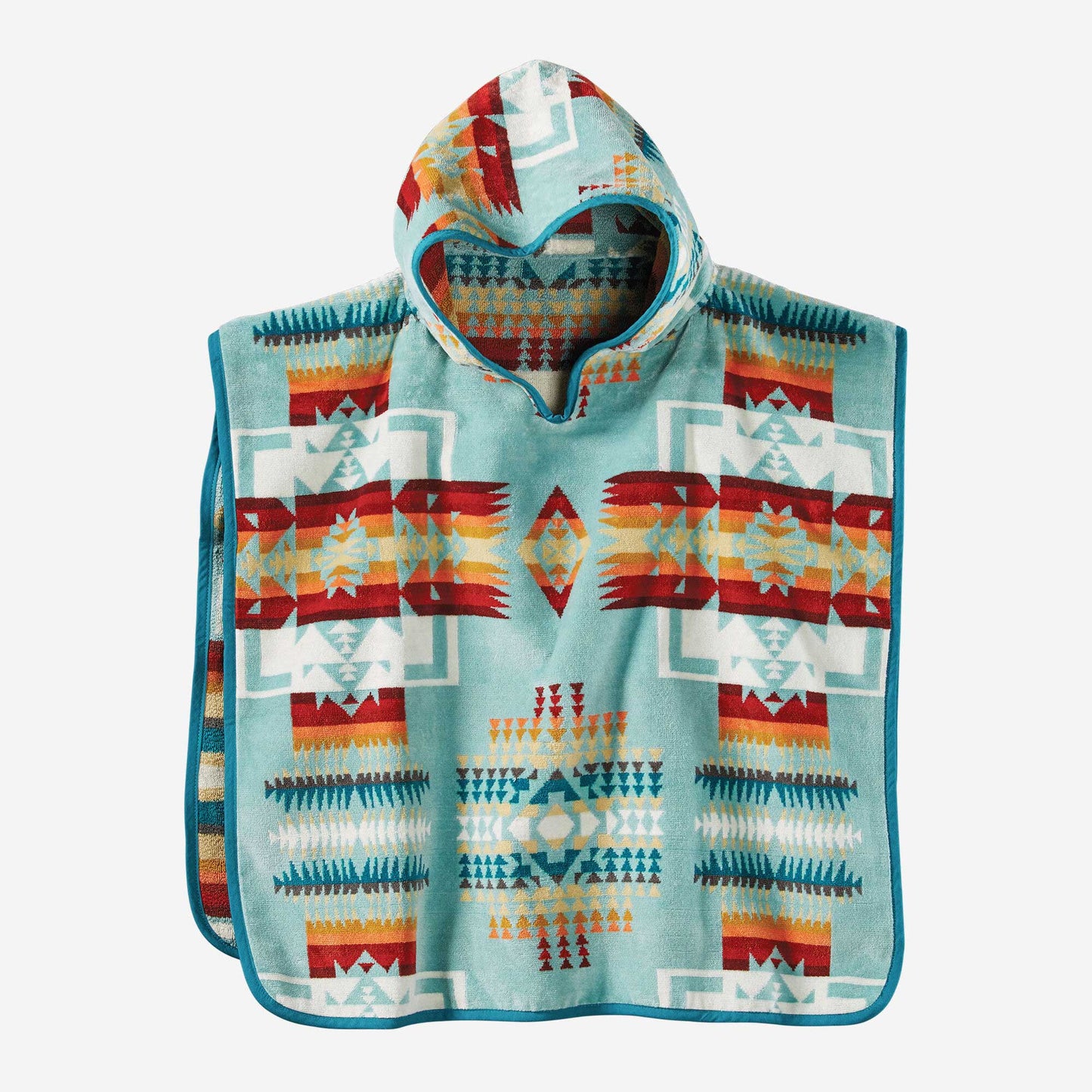 Pendleton Chief Joseph Aqua Hooded Kids Towel