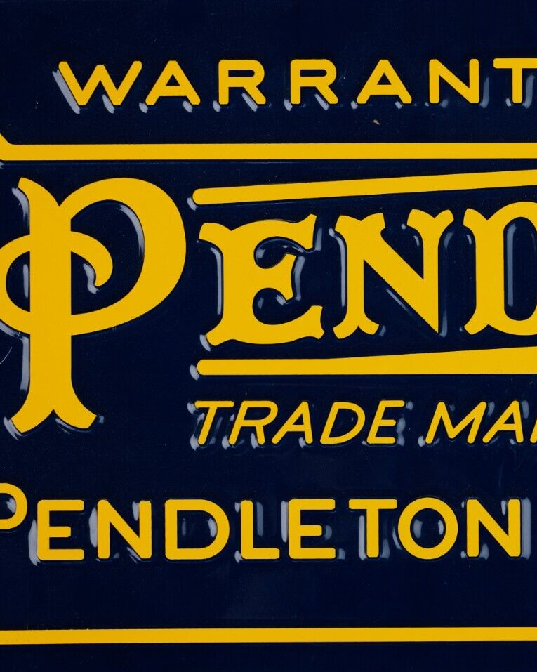 Pendleton Vintage Logo Stamped Metal Wall Sign