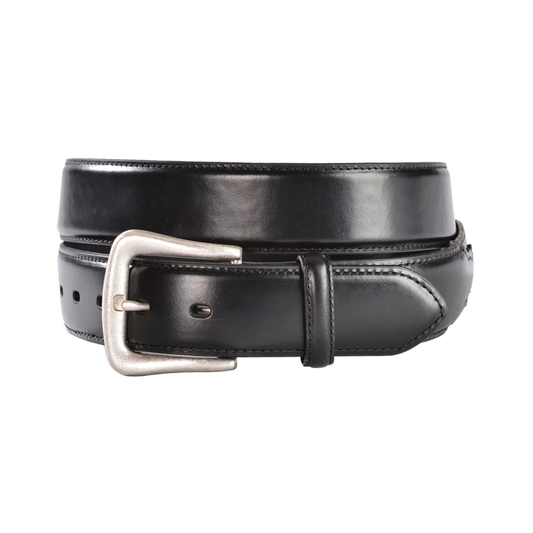 Men's Overlay Leather Black Western Belt