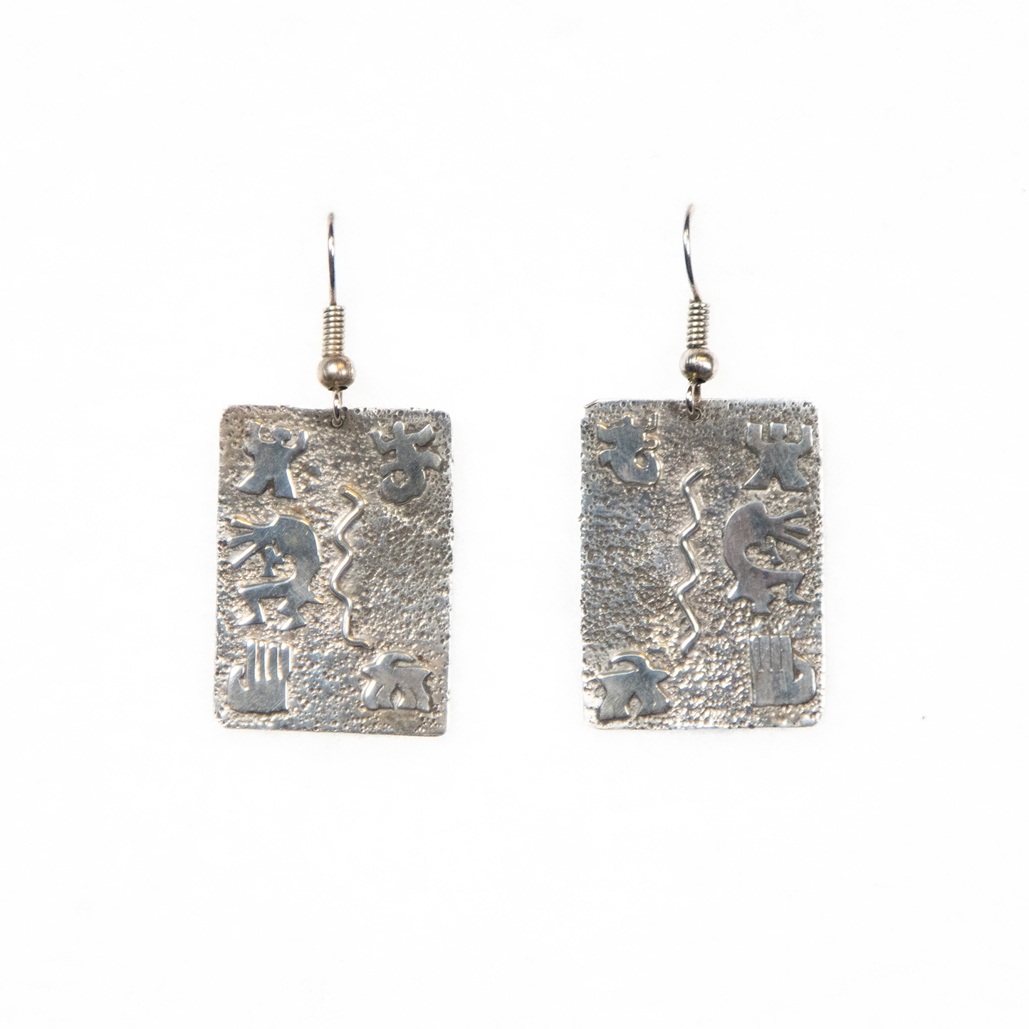 Sterling Silver Petroglyph Earrings by B. Skeets