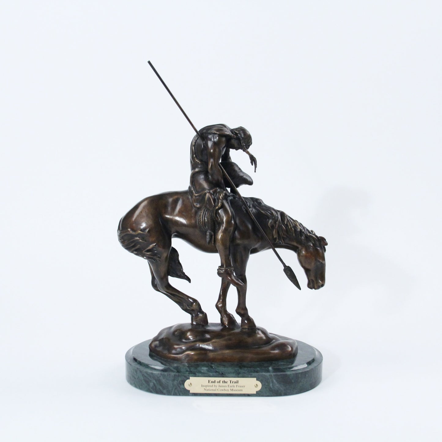 End of the Trail sculpture replica bronze statue marble base Fraser Native American horseback