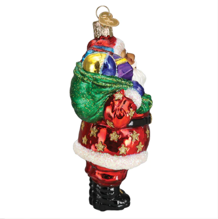 Jolly African American Santa Ornament