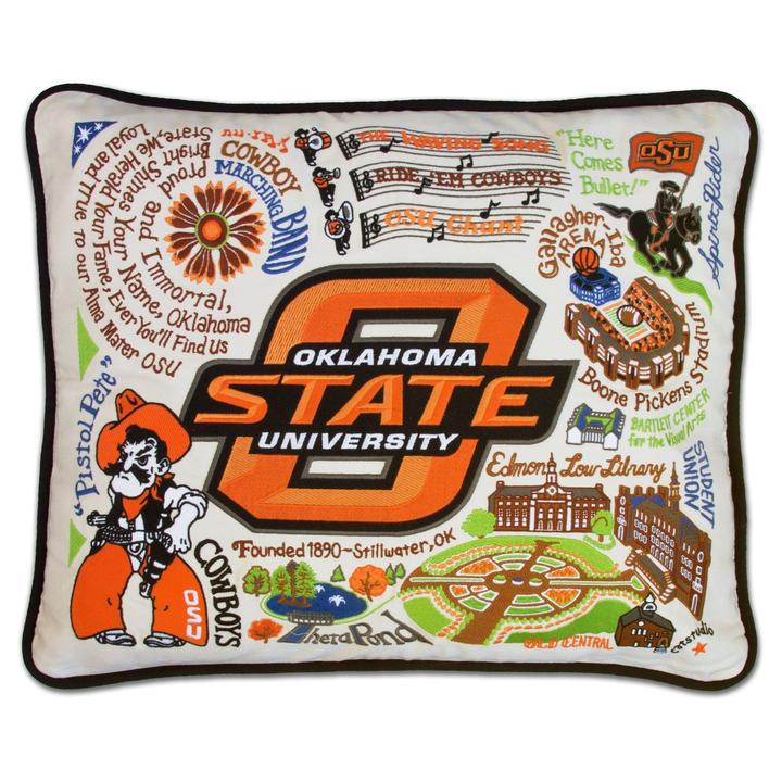 Oklahoma State University pillow cowboys home decor