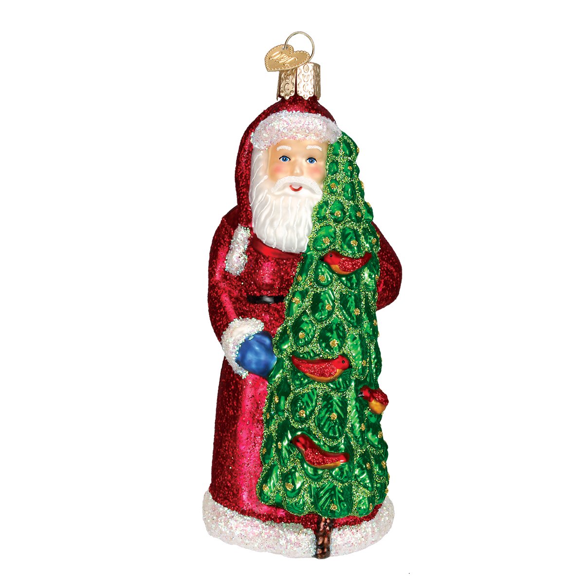 Santa With Calling Birds Ornament