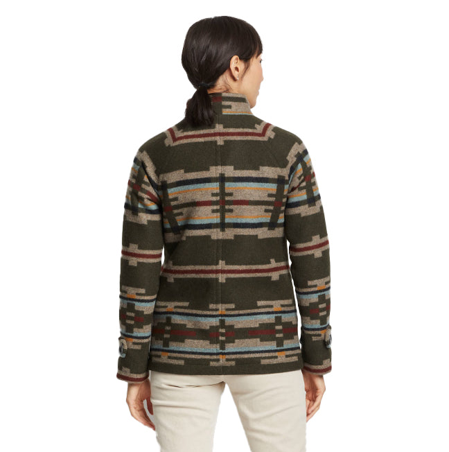 Pendleton Women's Wool Toboggan Coat - Sandhills Dark Olive
