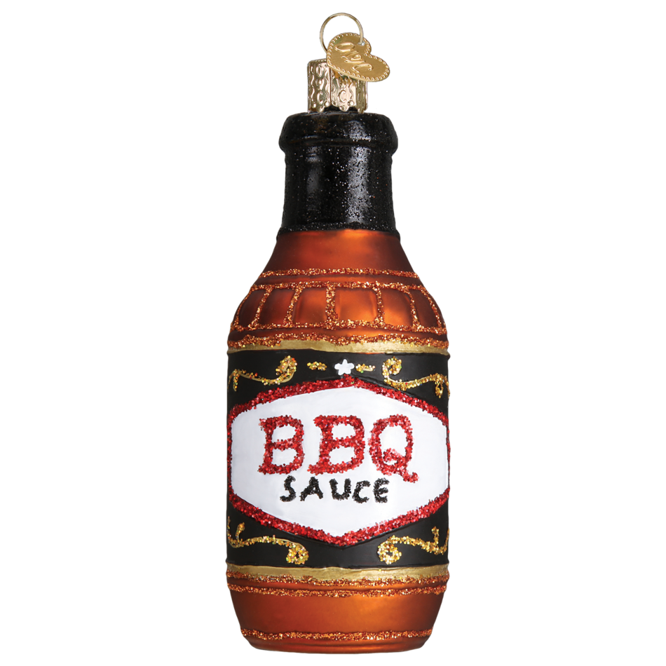 barbeque sauce ornament BBQ glass glitter Old World Christmas Ornaments gift saucy