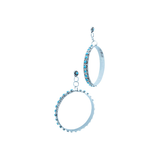 Snake Eyes Sleeping Beauty Turquoise Hoop Earrings by Joanne Cheama