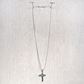 Sand Cast Latin Style Cross Necklace with Sleeping Beauty Turquoise Stone