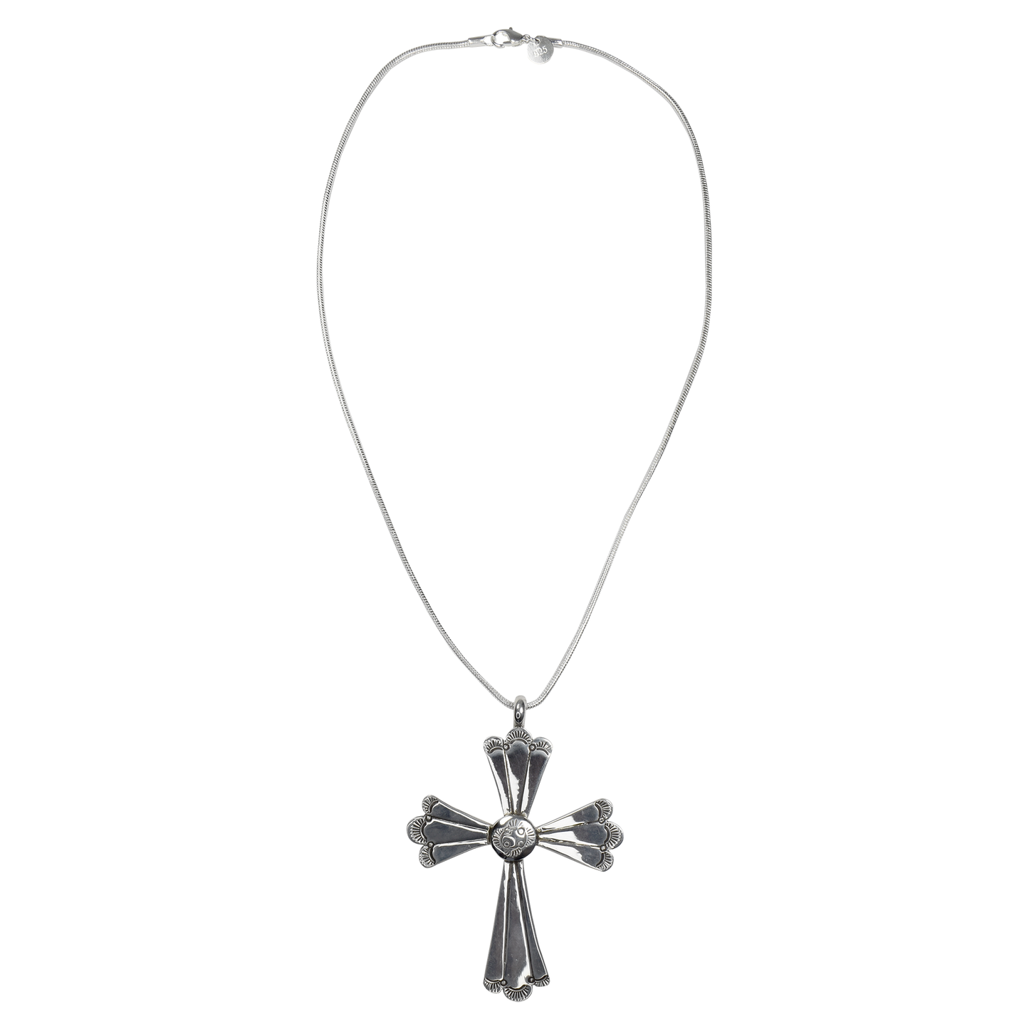 Sterling Silver Budded Cross Pendant with Chain by Gary G. Designs