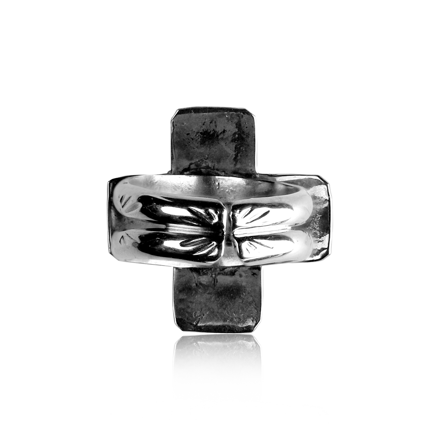 German Silver Stamped Cross Ring by Don and Doneeta Nowlin