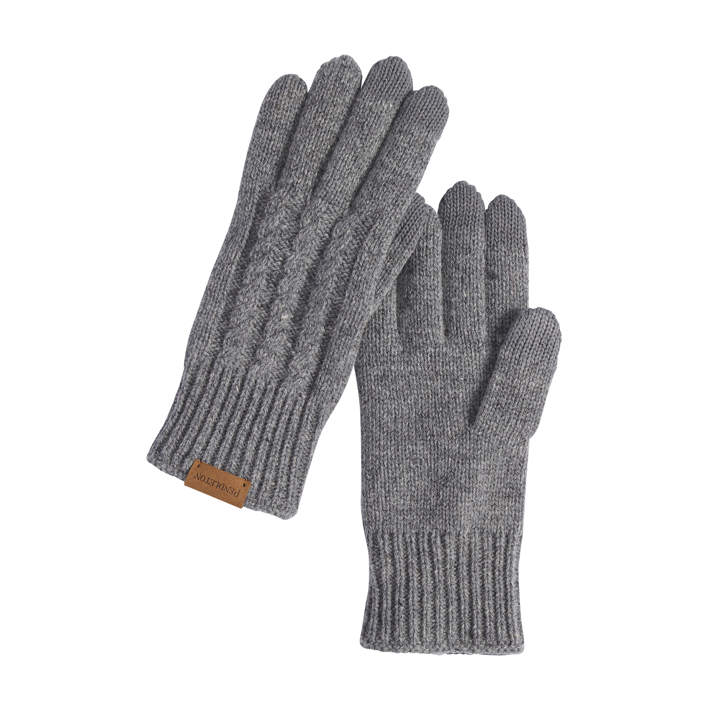 Pendleton Cable Knit Texting Gloves - Grey