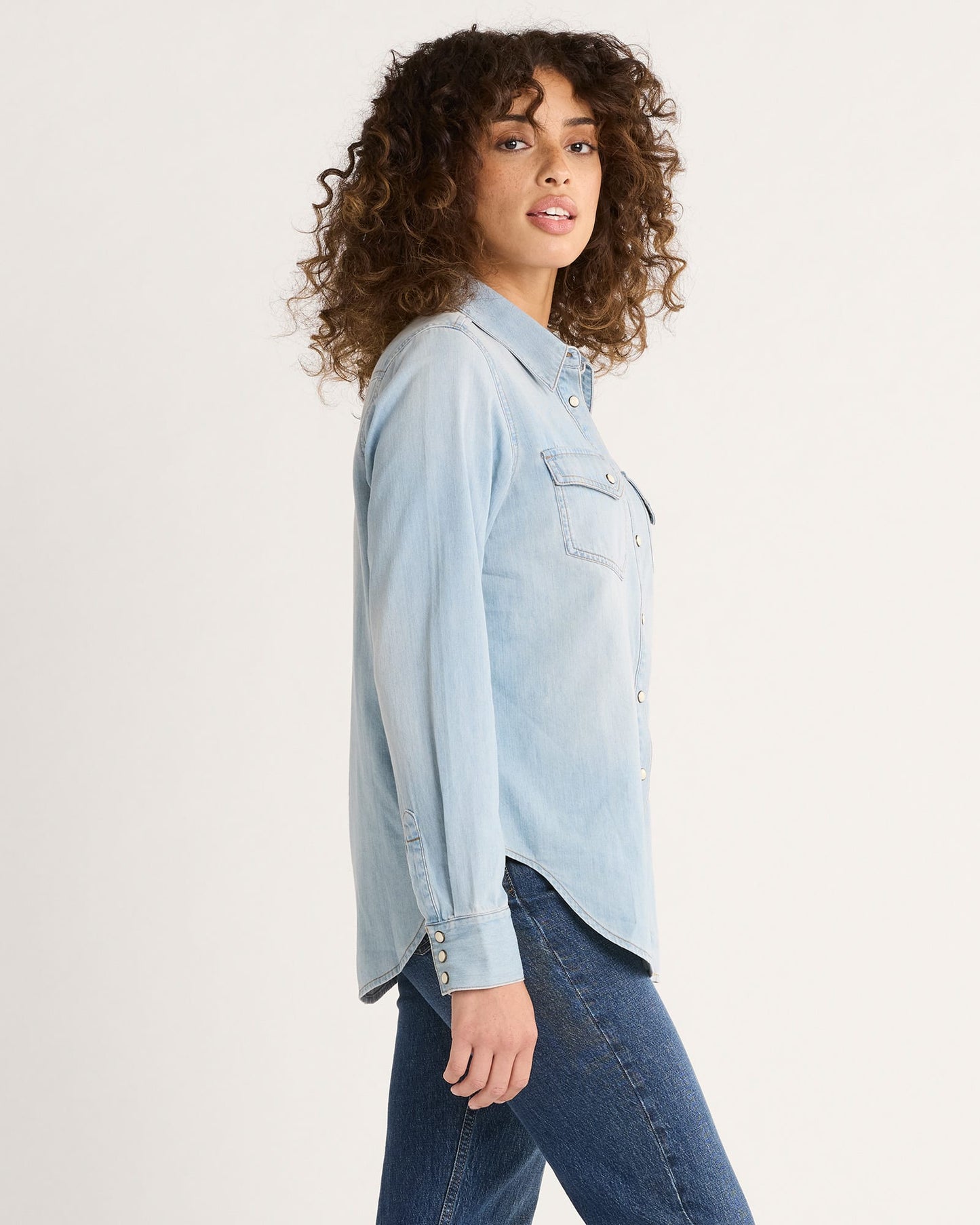 Pendleton Women's Chambray Gambler Shirt - Light Blue