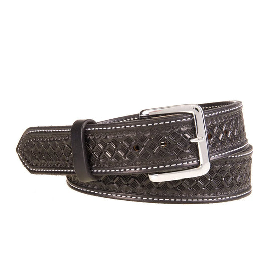Texas Saddlery Waffle Stamped Leather Belt
