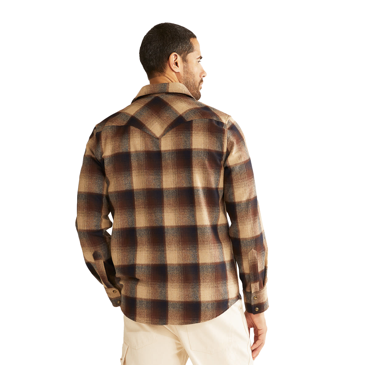 Pendleton Men's Plaid Snap-Front Western Canyon Shirt - Brown/Navy