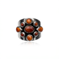 Solid Sterling Silver Ring with Red and Orange Spiny Oyster Inlay by Tom Taylor