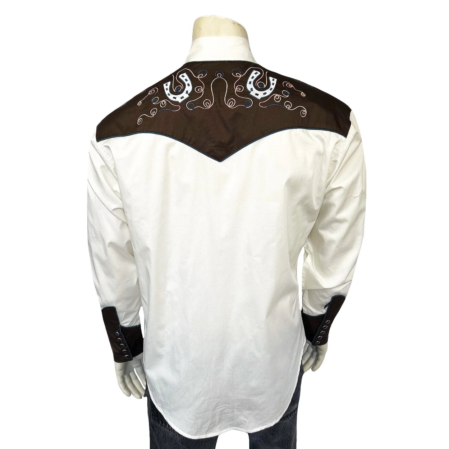 Rockmount Men's Vintage Two-Tone Horseshoe Embroidered Western Shirt